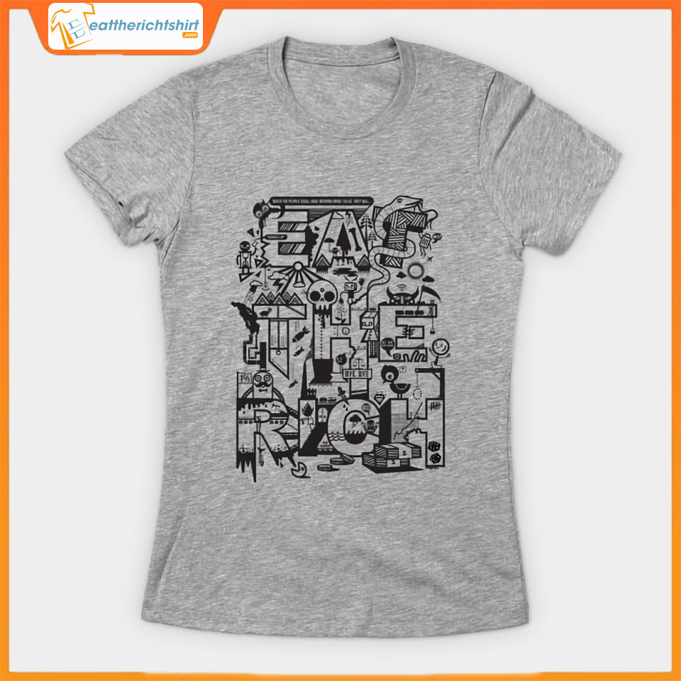 Eat the rich Female silver cream graphic tee design