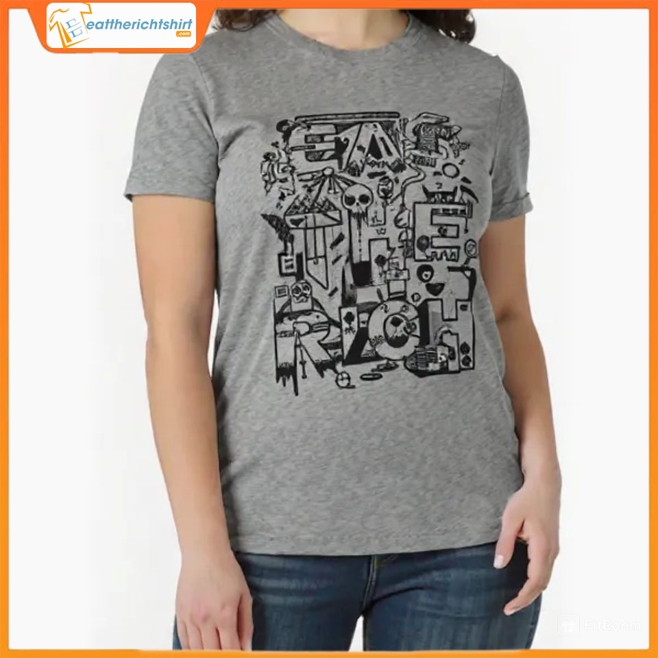 Eat the rich Female silver cream graphic tee design