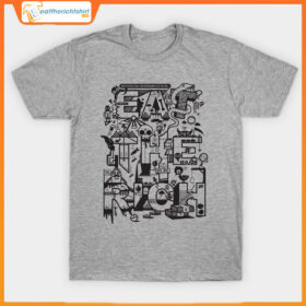 EAT THE RICH Mens, Womon Silver Cream Graphic Tee